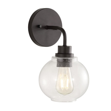 Sandrine Iron/Seeded Glass Cottage Rustic LED Vanity Light - JONATHAN Y